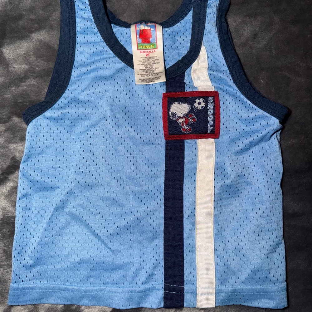 Peanuts Blue Tank Top with Snoopy Patch